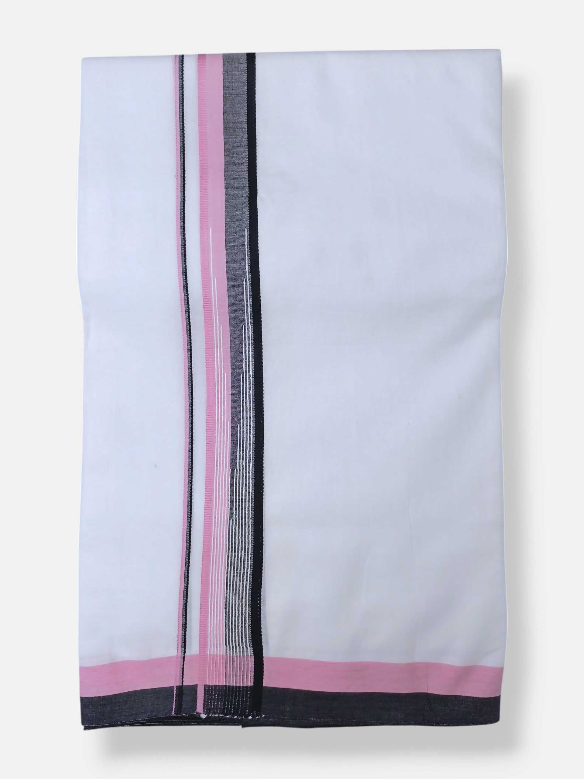 Pure White Cotton Men's Double Dhoti
