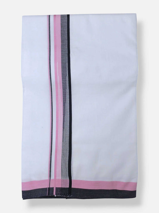 Pure White Cotton Men's Double Dhoti