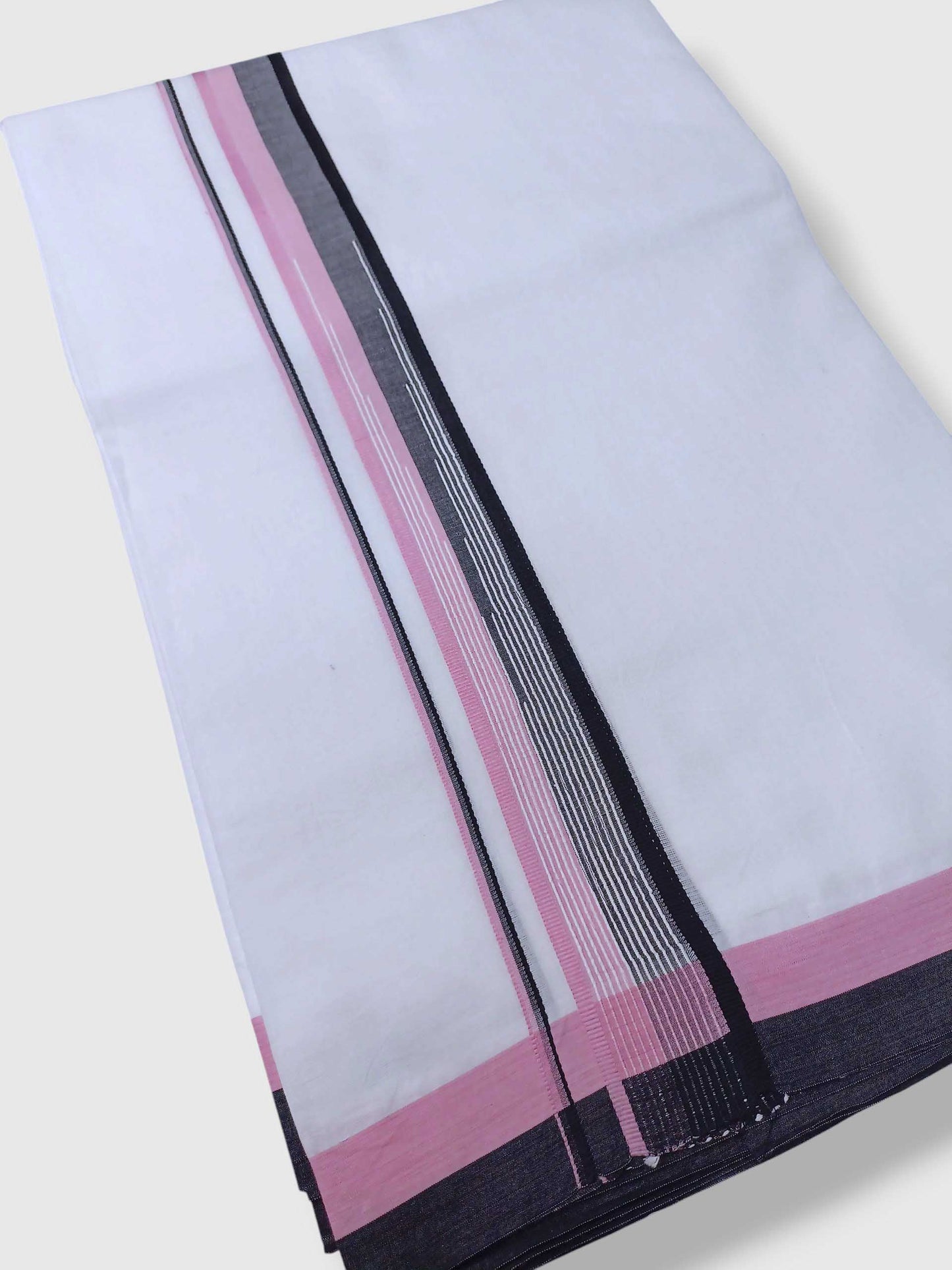 Pure White Cotton Men's Double Dhoti