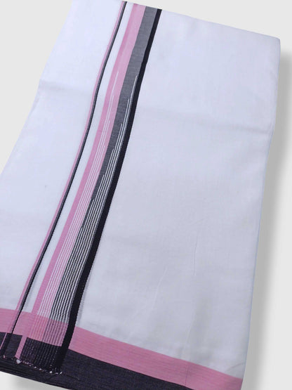 Pure White Cotton Men's Double Dhoti
