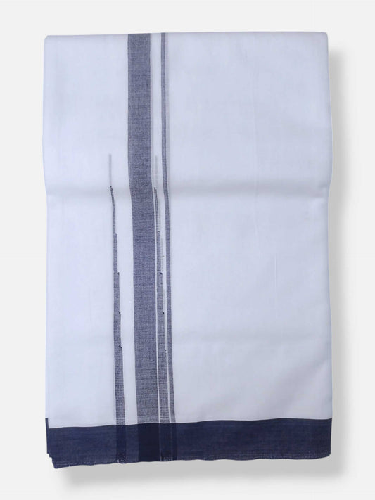 Pure White Cotton Men's Double Dhoti
