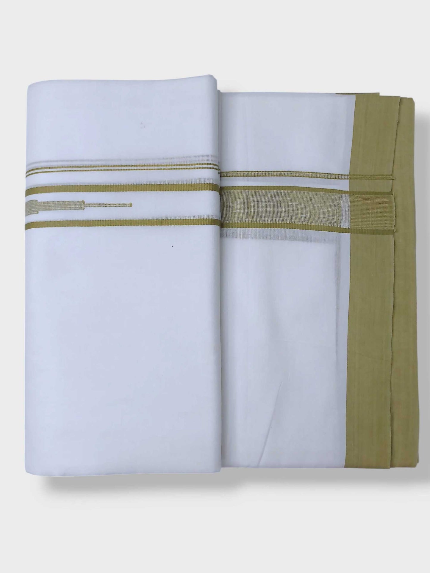 Pure White Cotton Men's Double Dhoti