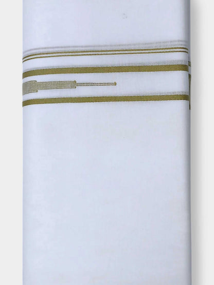 Pure White Cotton Men's Double Dhoti