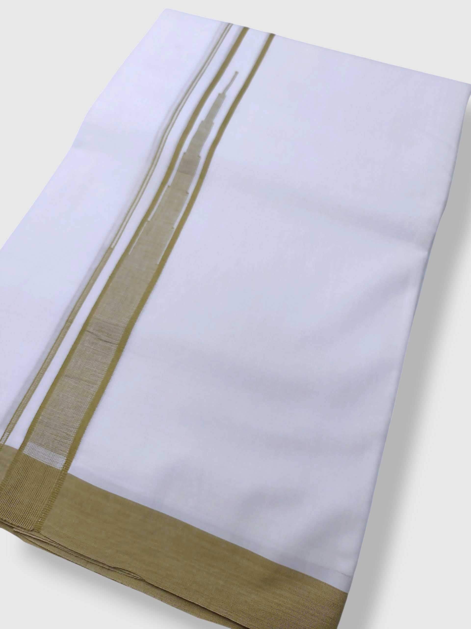 Pure White Cotton Men's Double Dhoti