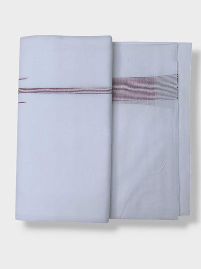 Pure White Cotton Men's Double Dhoti