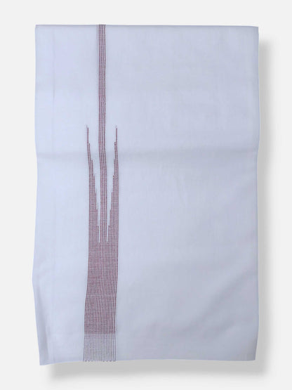 Pure White Cotton Men's Double Dhoti