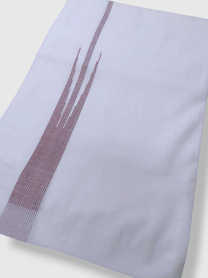 Pure White Cotton Men's Double Dhoti