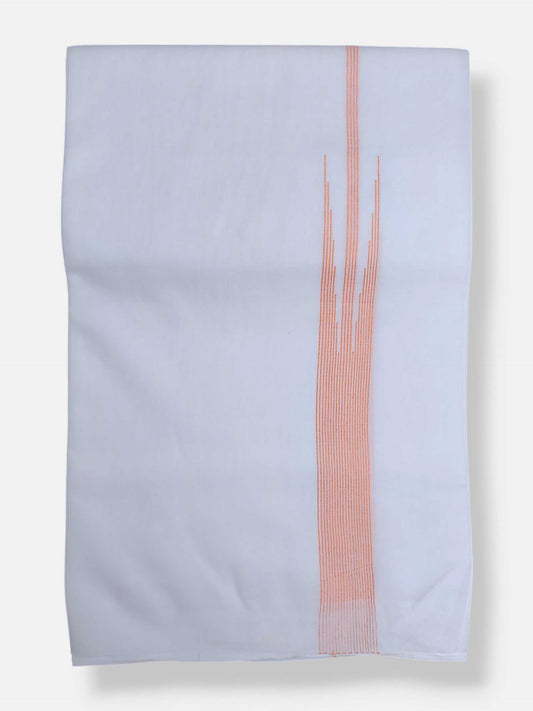 Pure White Cotton Men's Double Dhoti