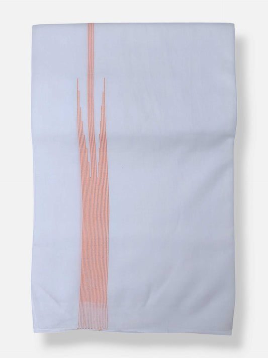 Pure White Cotton Men's Double Dhoti