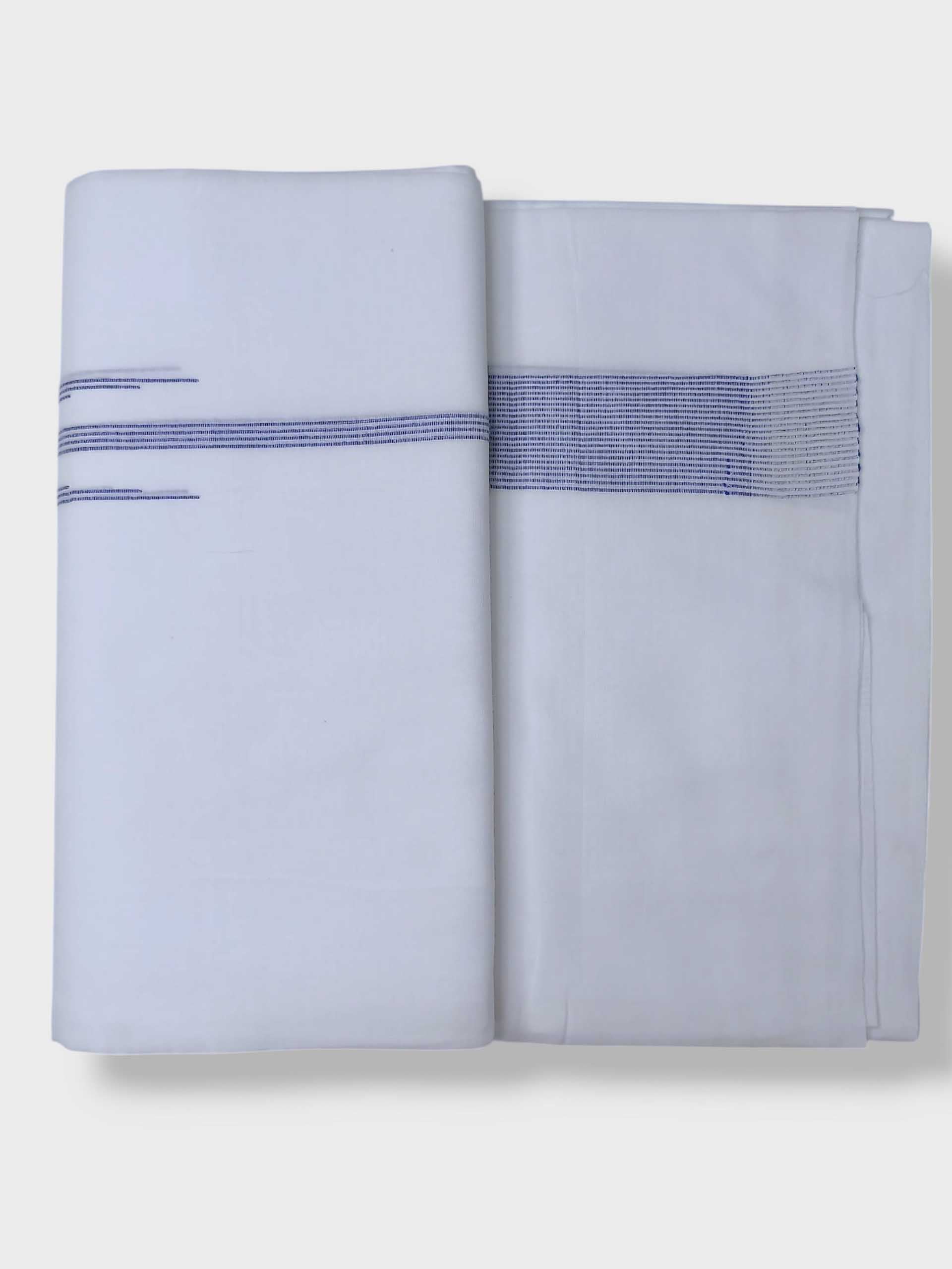 Pure White Cotton Men's Double Dhoti