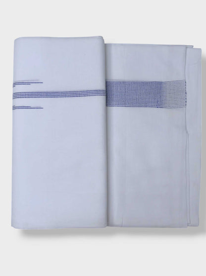 Pure White Cotton Men's Double Dhoti