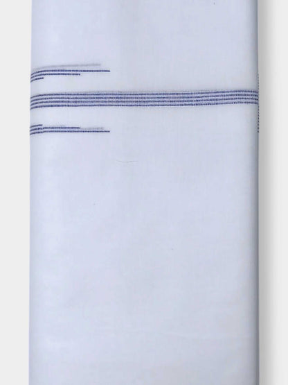 Pure White Cotton Men's Double Dhoti