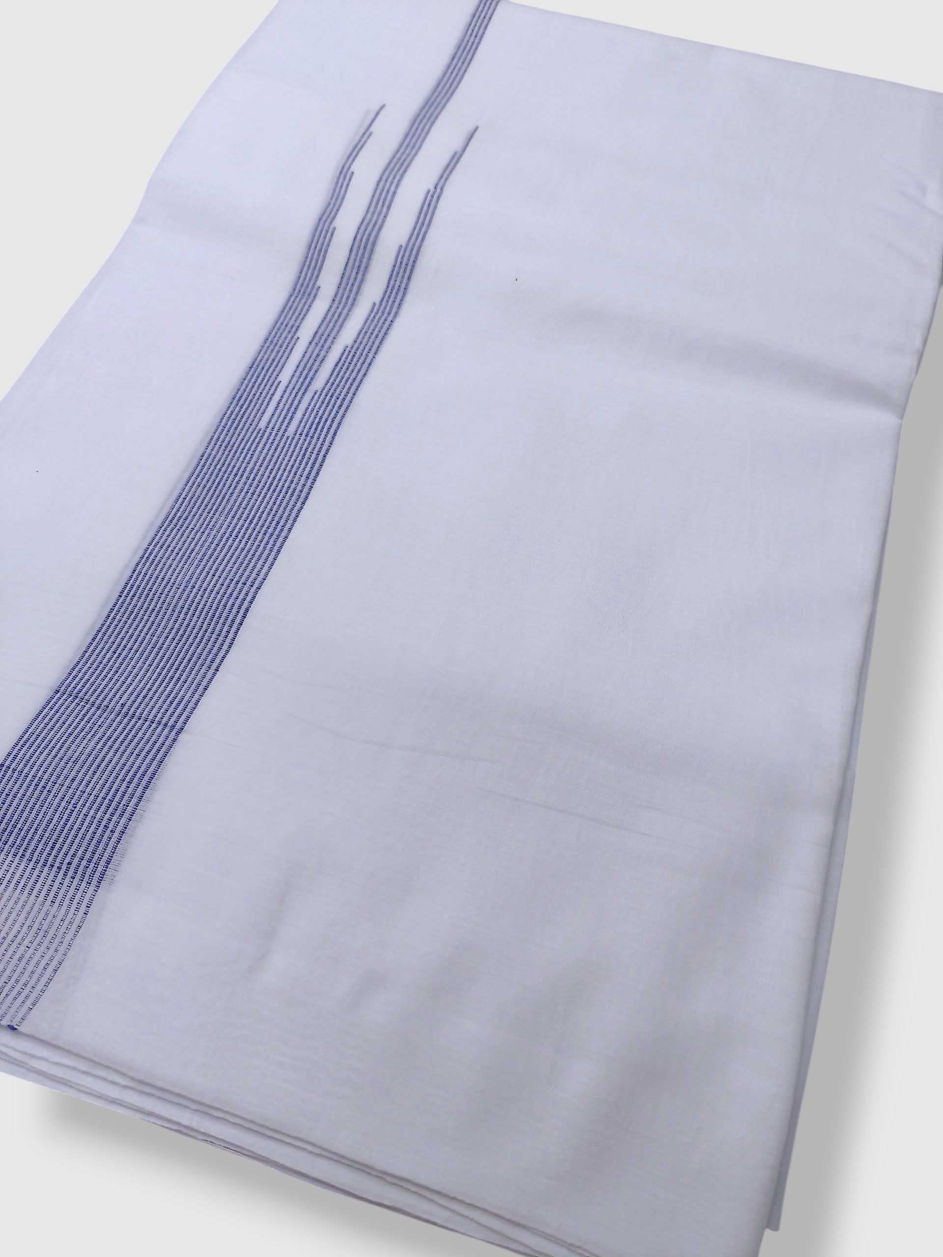 Pure White Cotton Men's Double Dhoti
