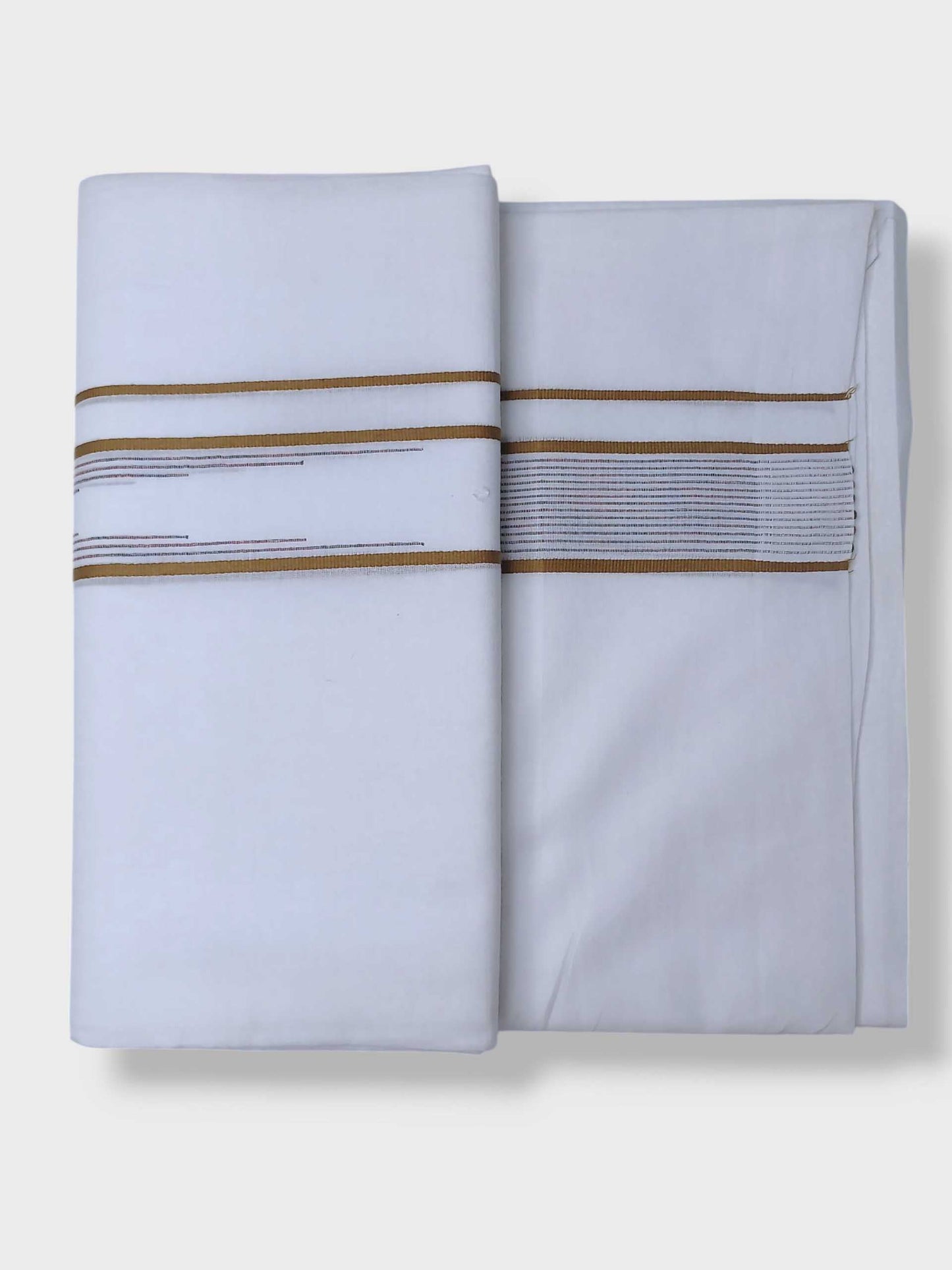 Pure White Cotton Men's Double Dhoti