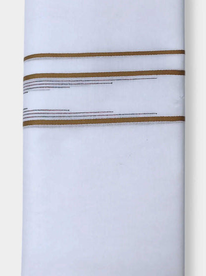 Pure White Cotton Men's Double Dhoti