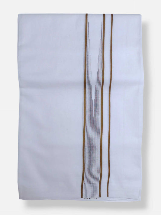 Pure White Cotton Men's Double Dhoti