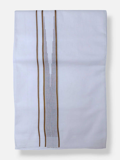 Pure White Cotton Men's Double Dhoti