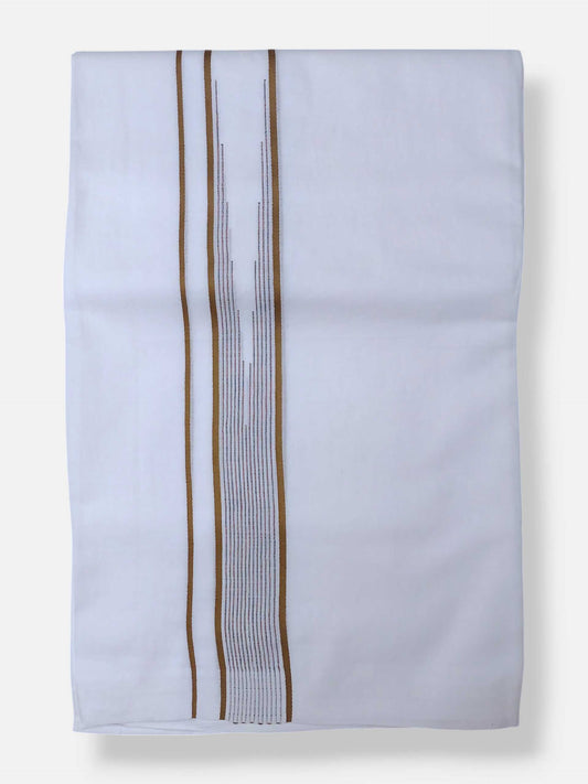 Pure White Cotton Men's Double Dhoti