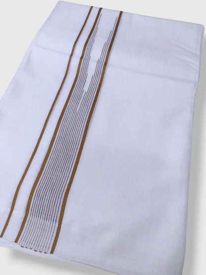 Pure White Cotton Men's Double Dhoti
