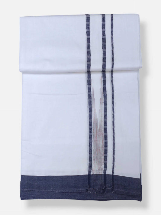 Pure White Cotton Men's Double Dhoti