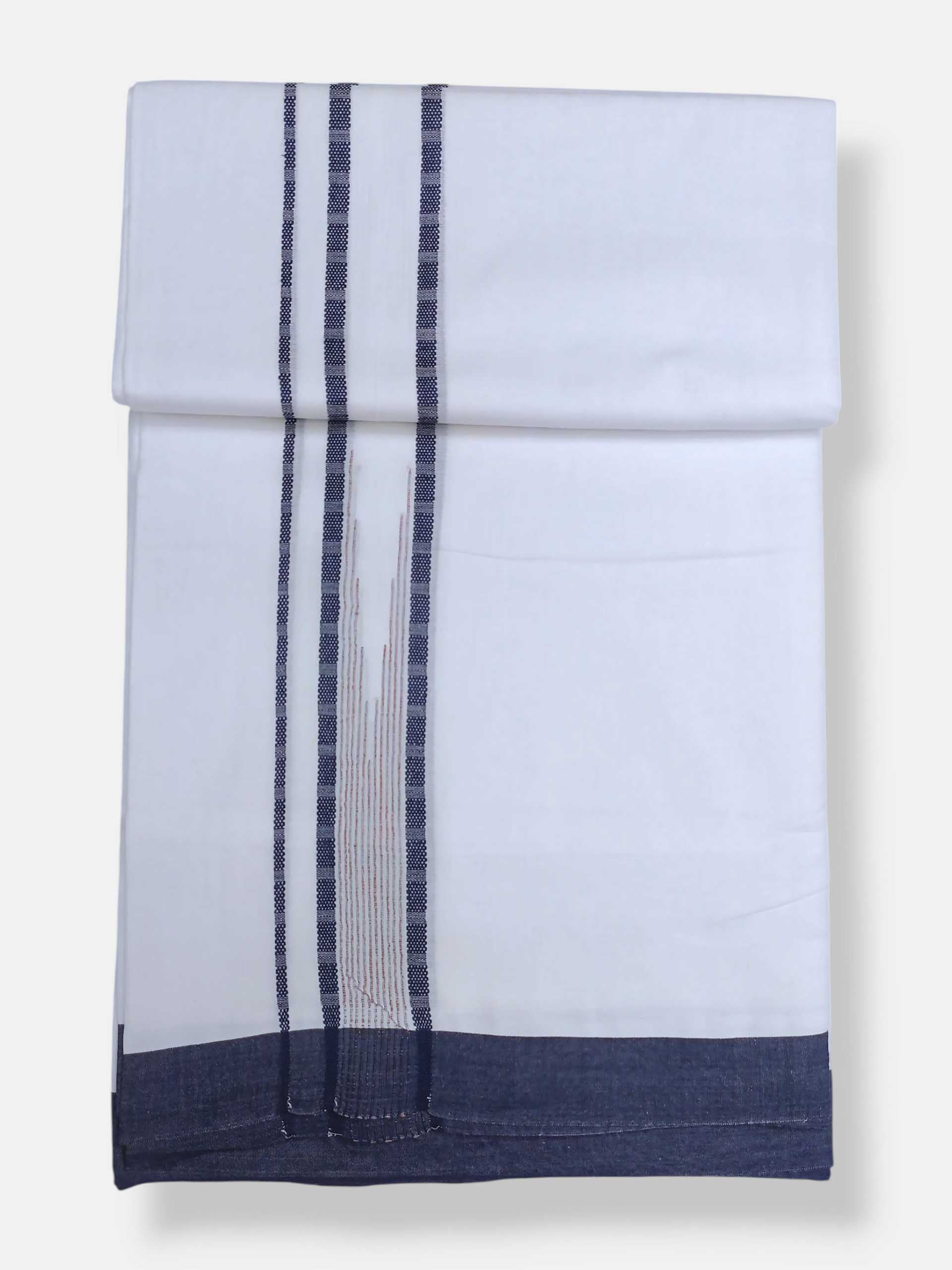 Pure White Cotton Men's Double Dhoti