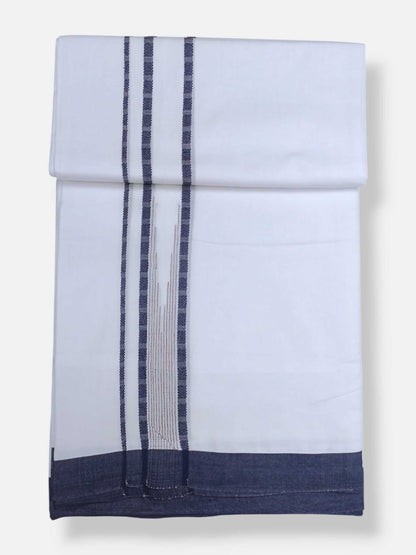 Pure White Cotton Men's Double Dhoti