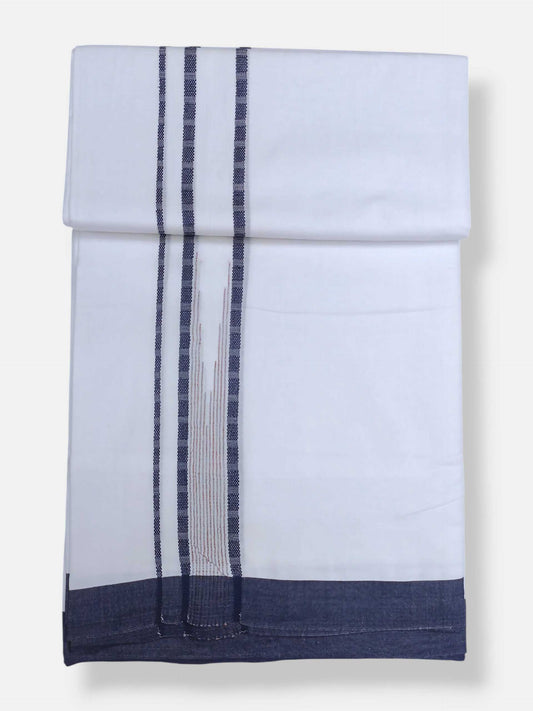 Pure White Cotton Men's Double Dhoti