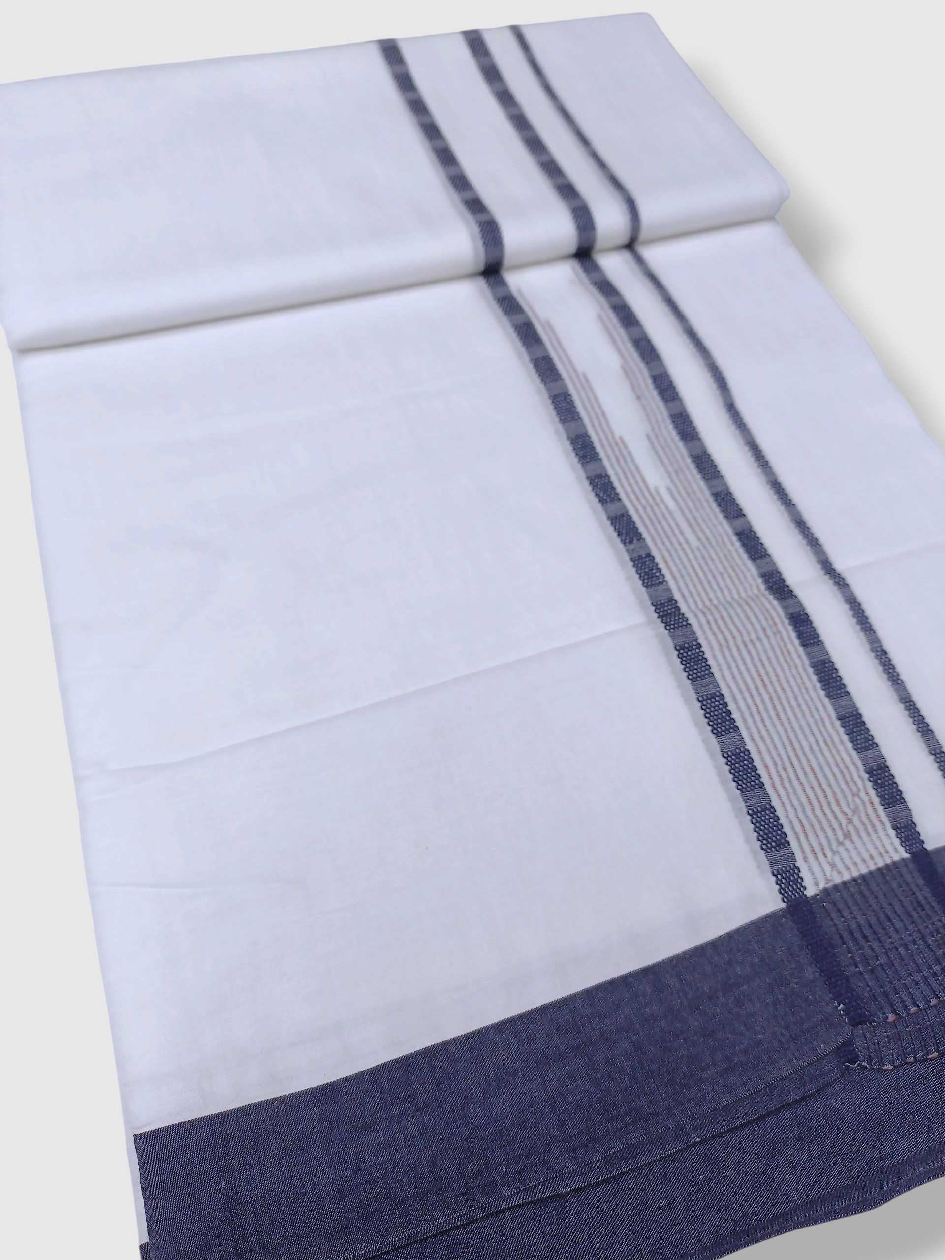 Pure White Cotton Men's Double Dhoti