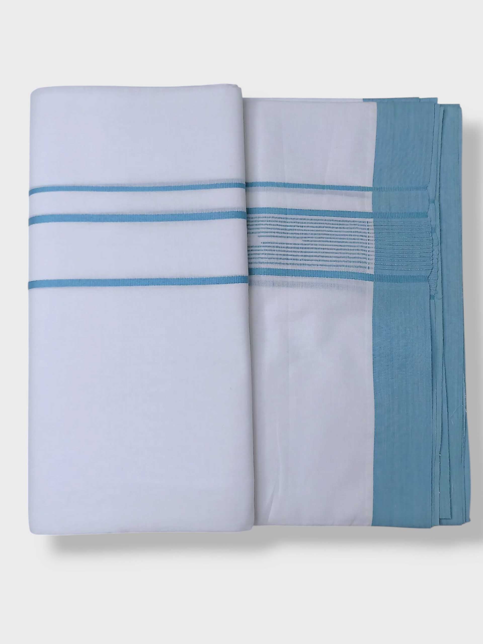 Pure White Cotton Men's Double Dhoti