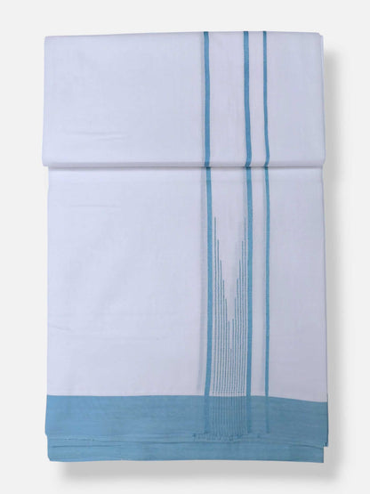 Pure White Cotton Men's Double Dhoti