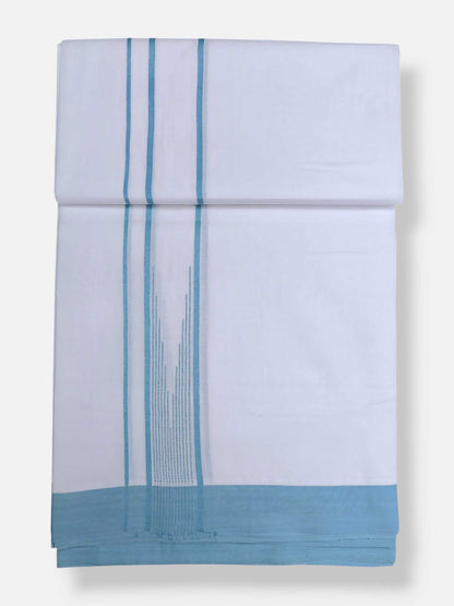 Pure White Cotton Men's Double Dhoti