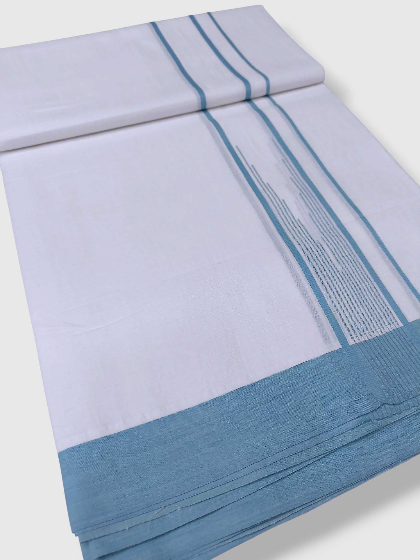 Pure White Cotton Men's Double Dhoti