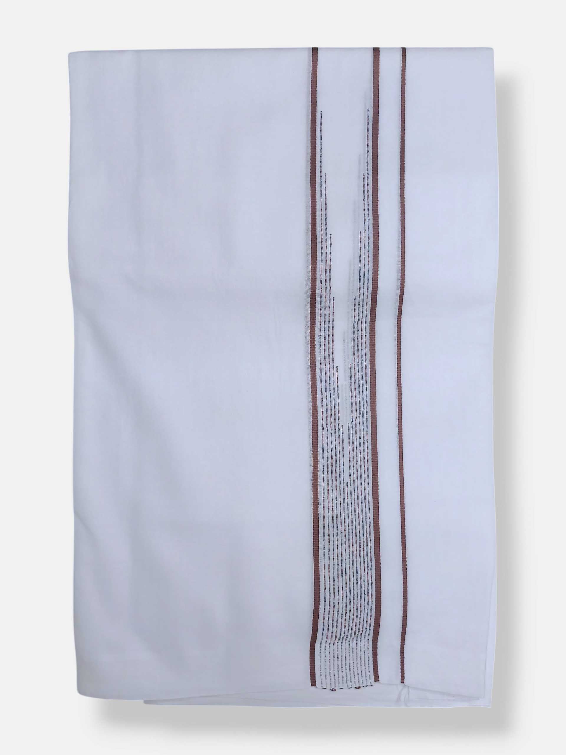 Pure White Cotton Men's Double Dhoti