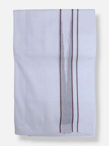Pure White Cotton Men's Double Dhoti
