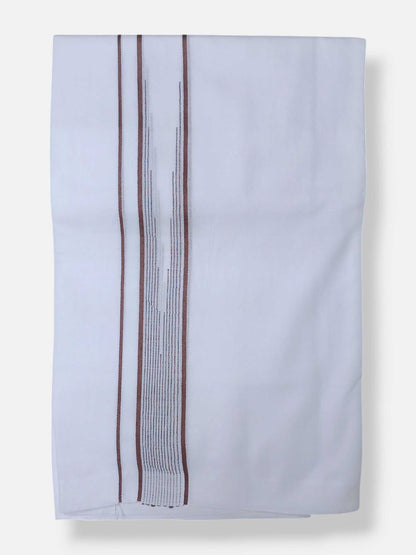 Pure White Cotton Men's Double Dhoti