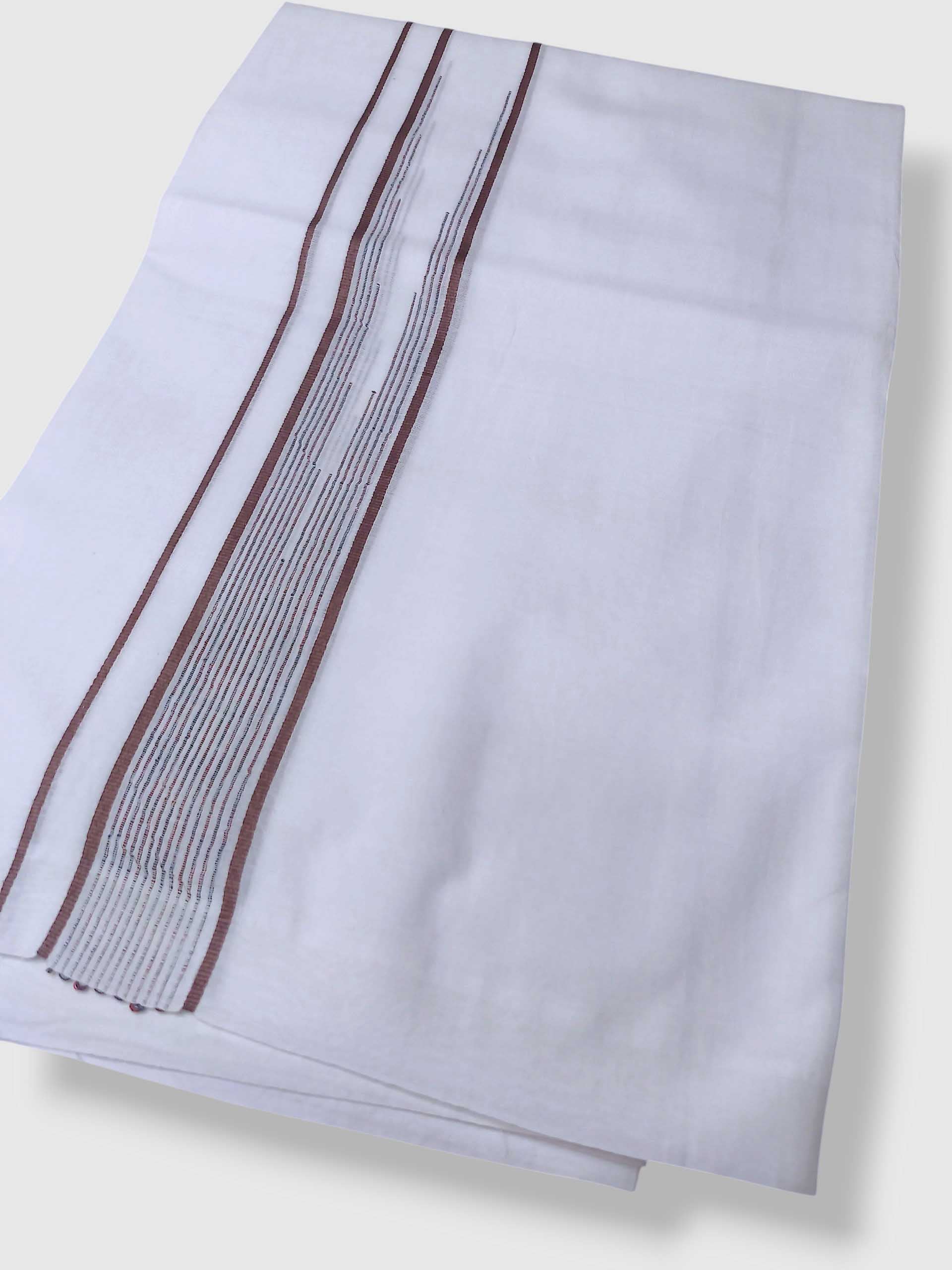 Pure White Cotton Men's Double Dhoti