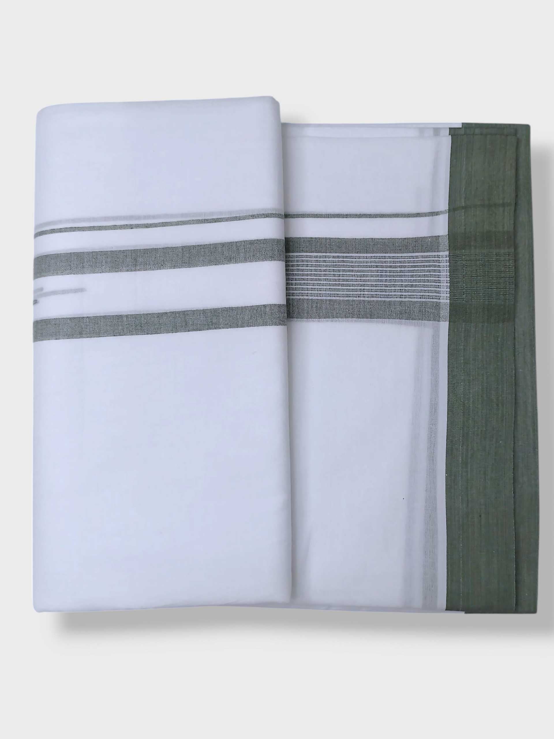 Pure White Cotton Men's Double Dhoti
