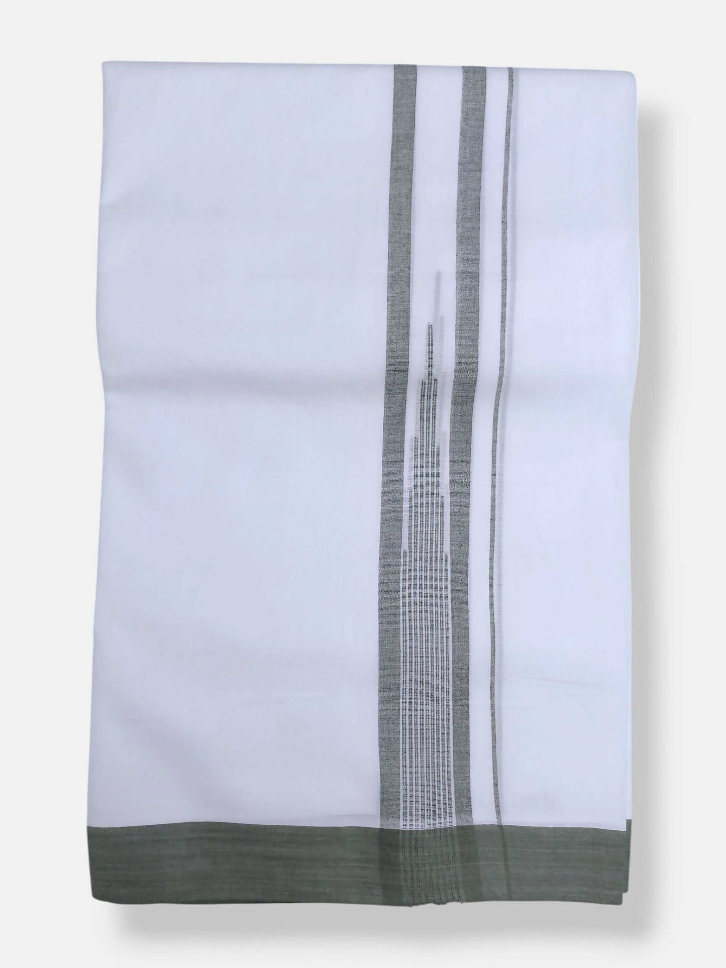 Pure White Cotton Men's Double Dhoti
