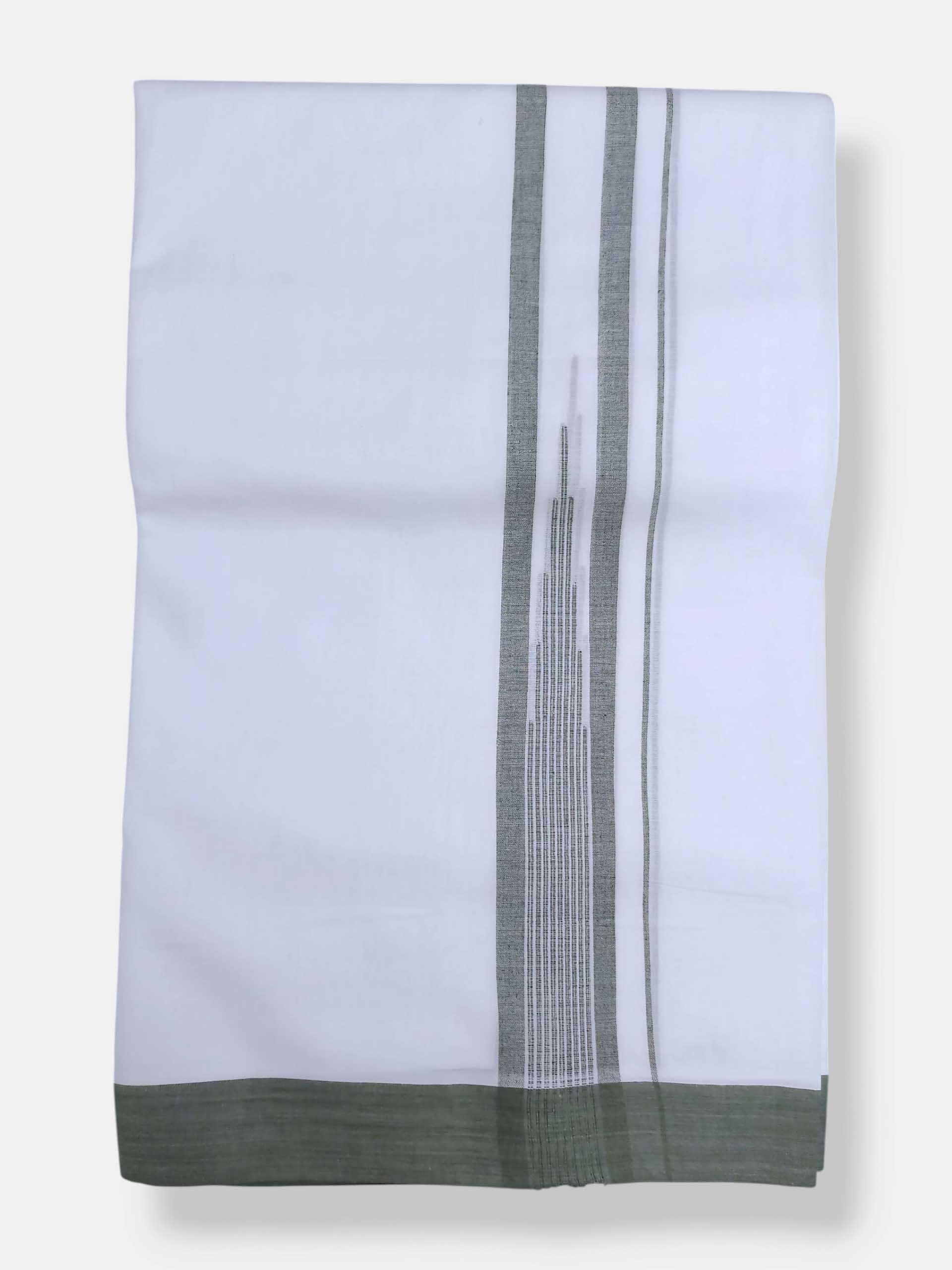Pure White Cotton Men's Double Dhoti