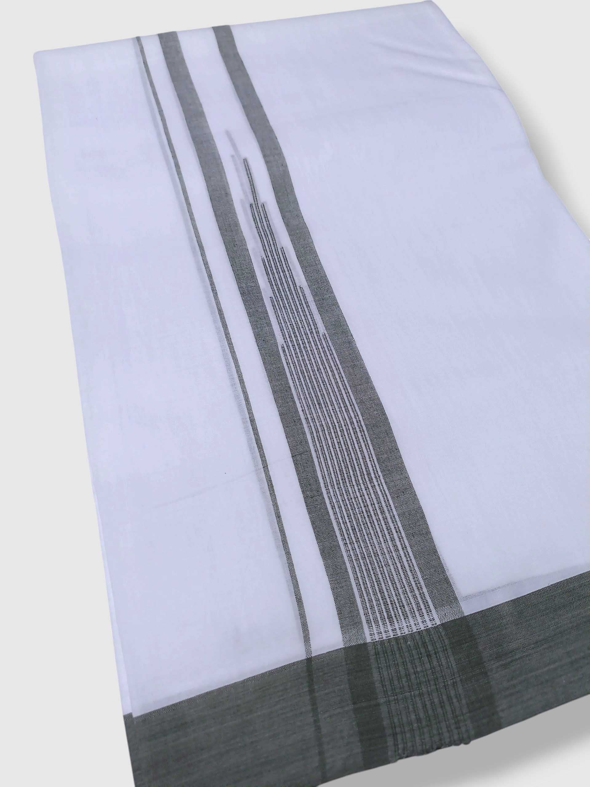 Pure White Cotton Men's Double Dhoti