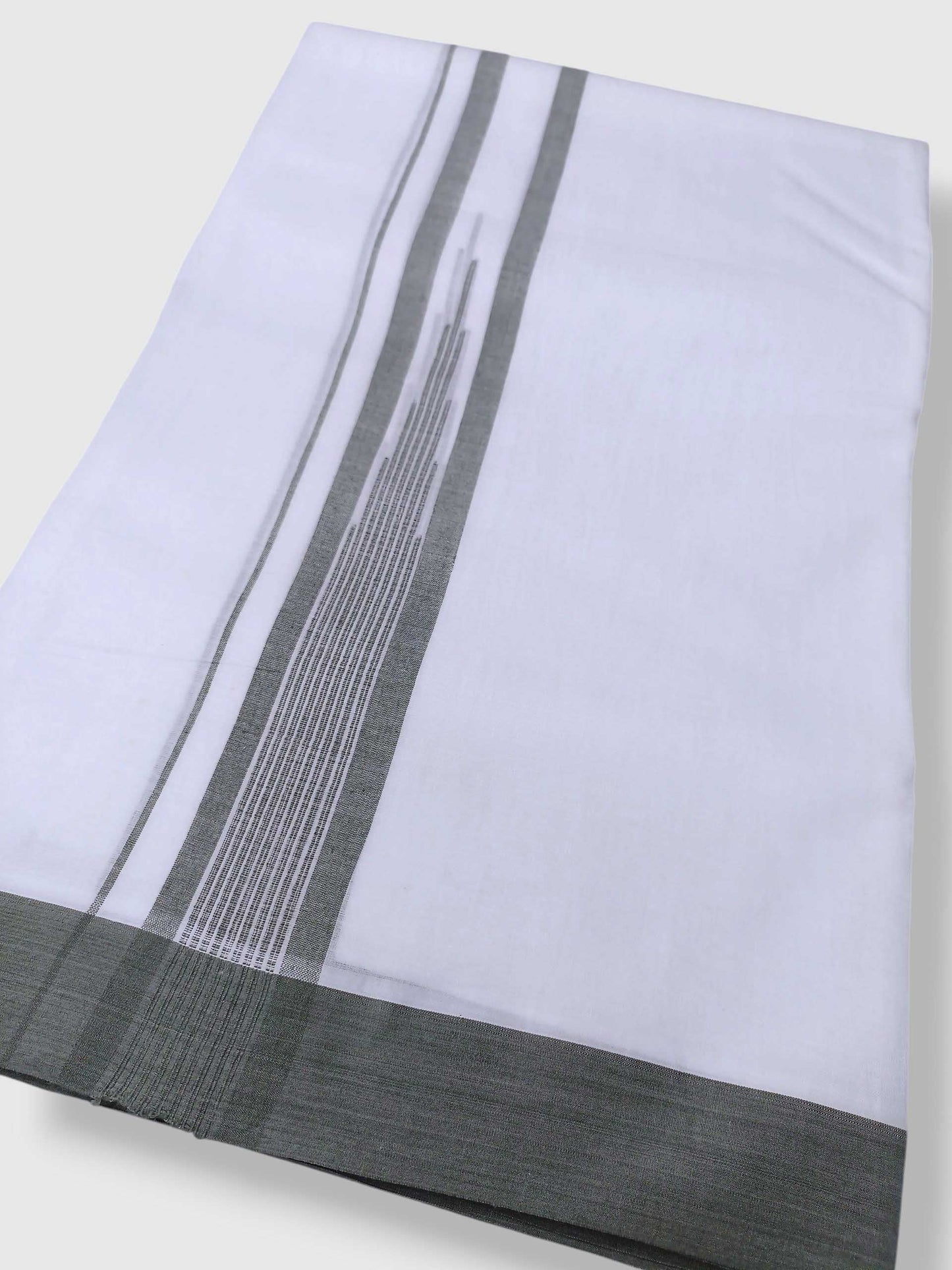 Pure White Cotton Men's Double Dhoti