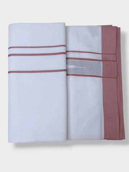 Pure White Cotton Men's Double Dhoti