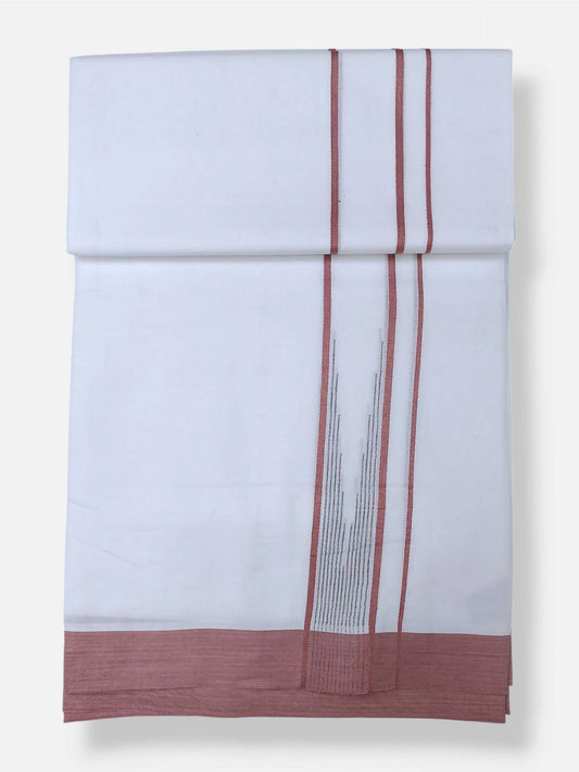 Pure White Cotton Men's Double Dhoti
