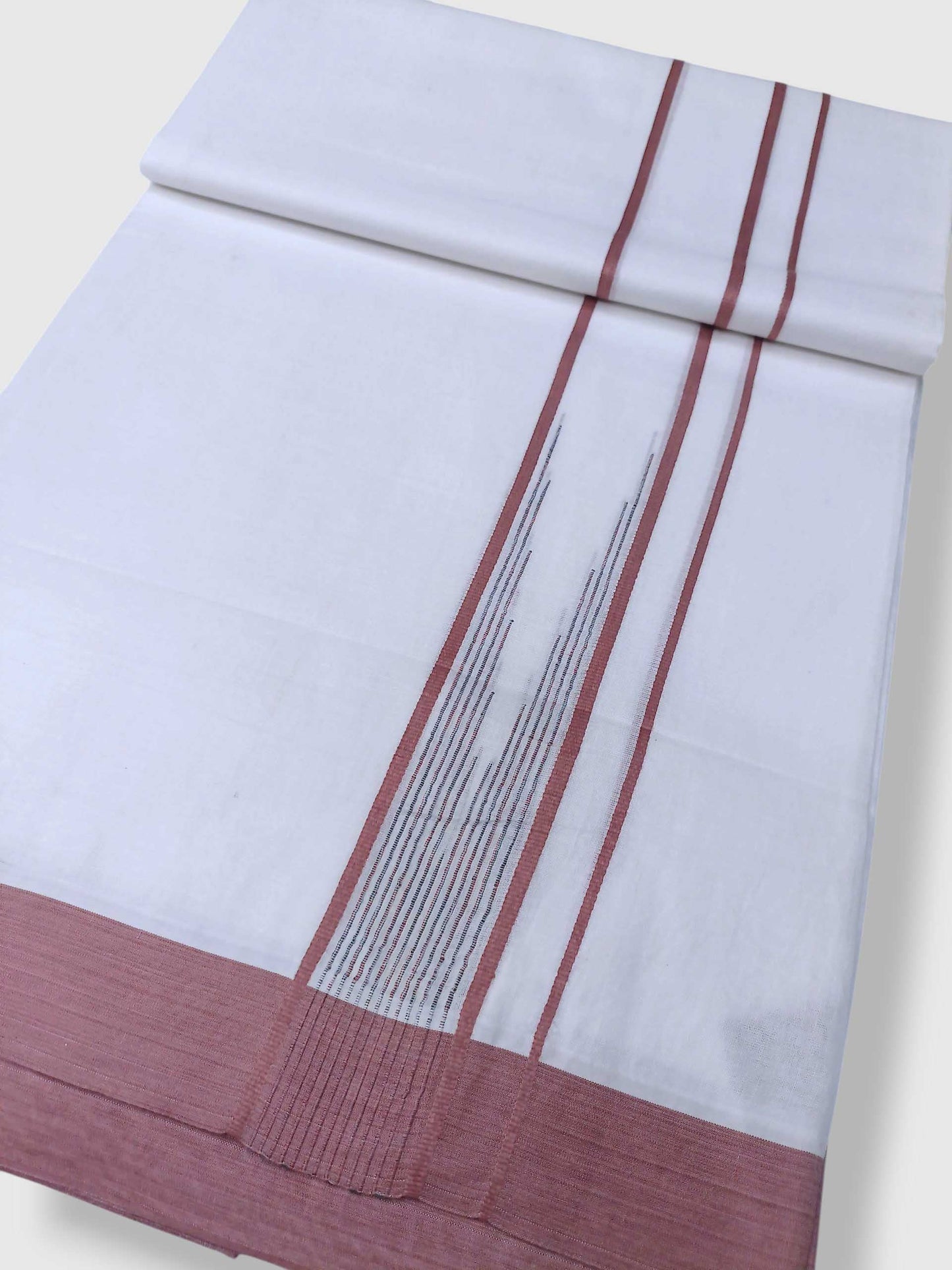 Pure White Cotton Men's Double Dhoti