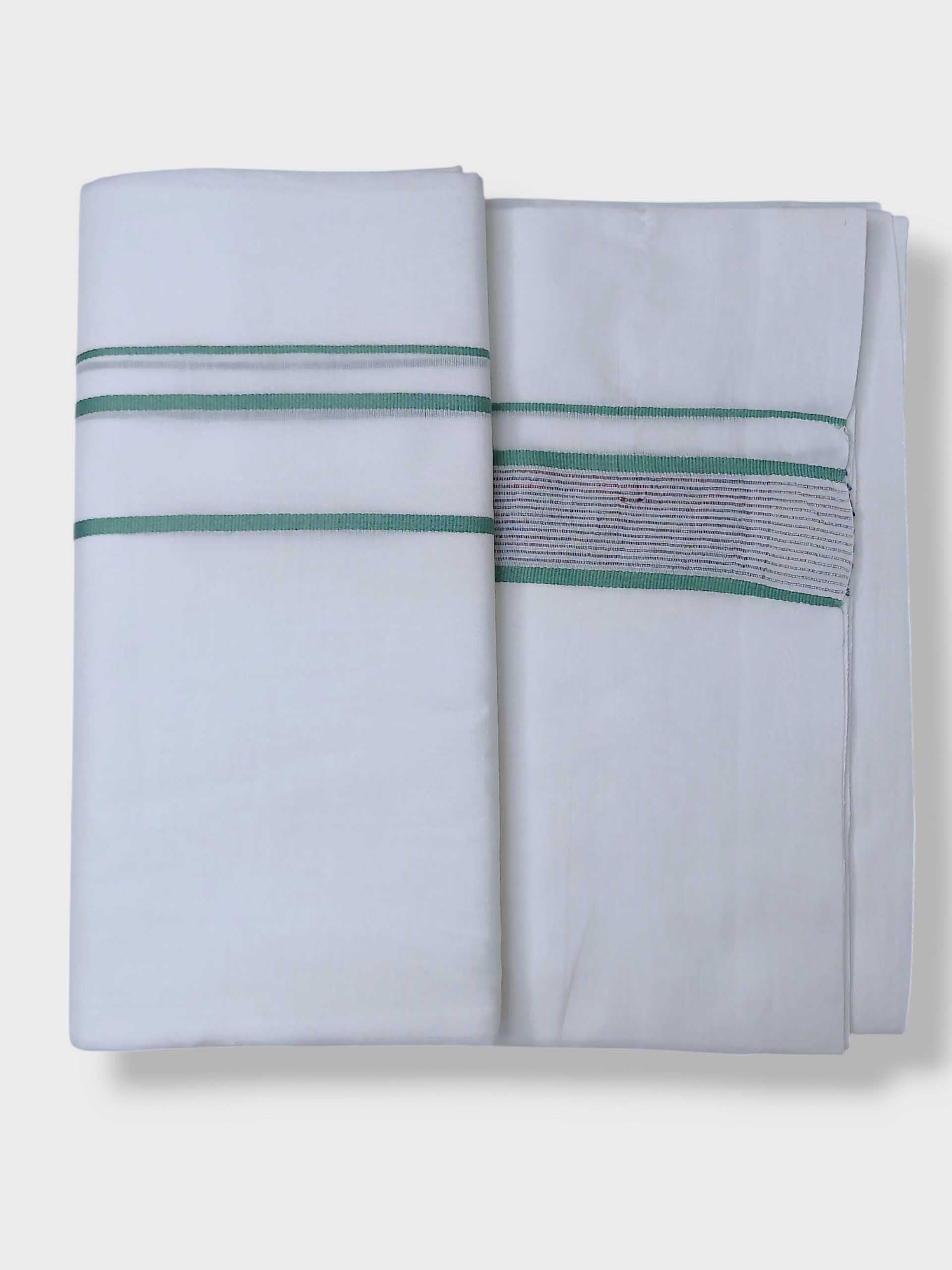 Pure White Cotton Men's Double Dhoti