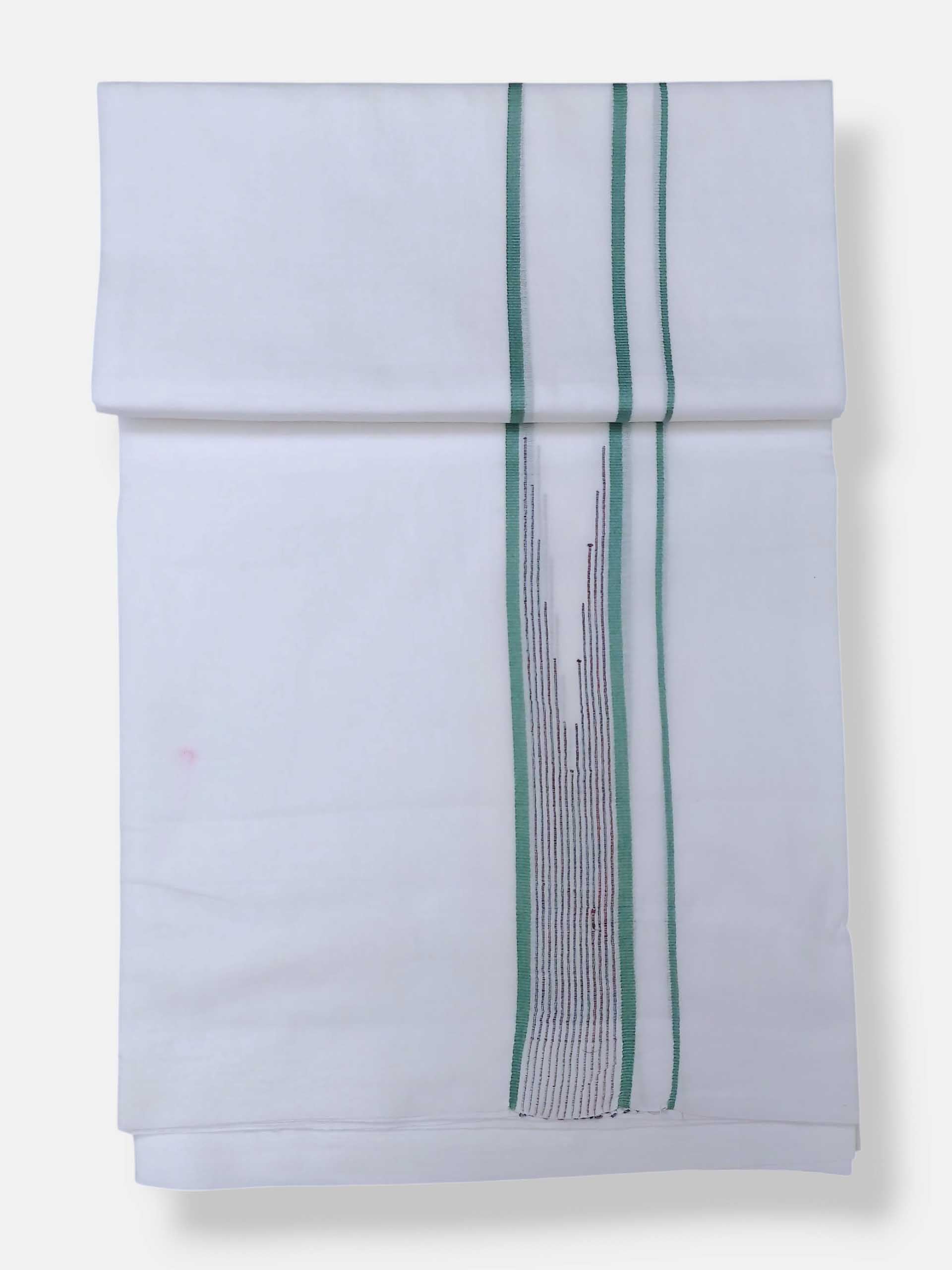 Pure White Cotton Men's Double Dhoti
