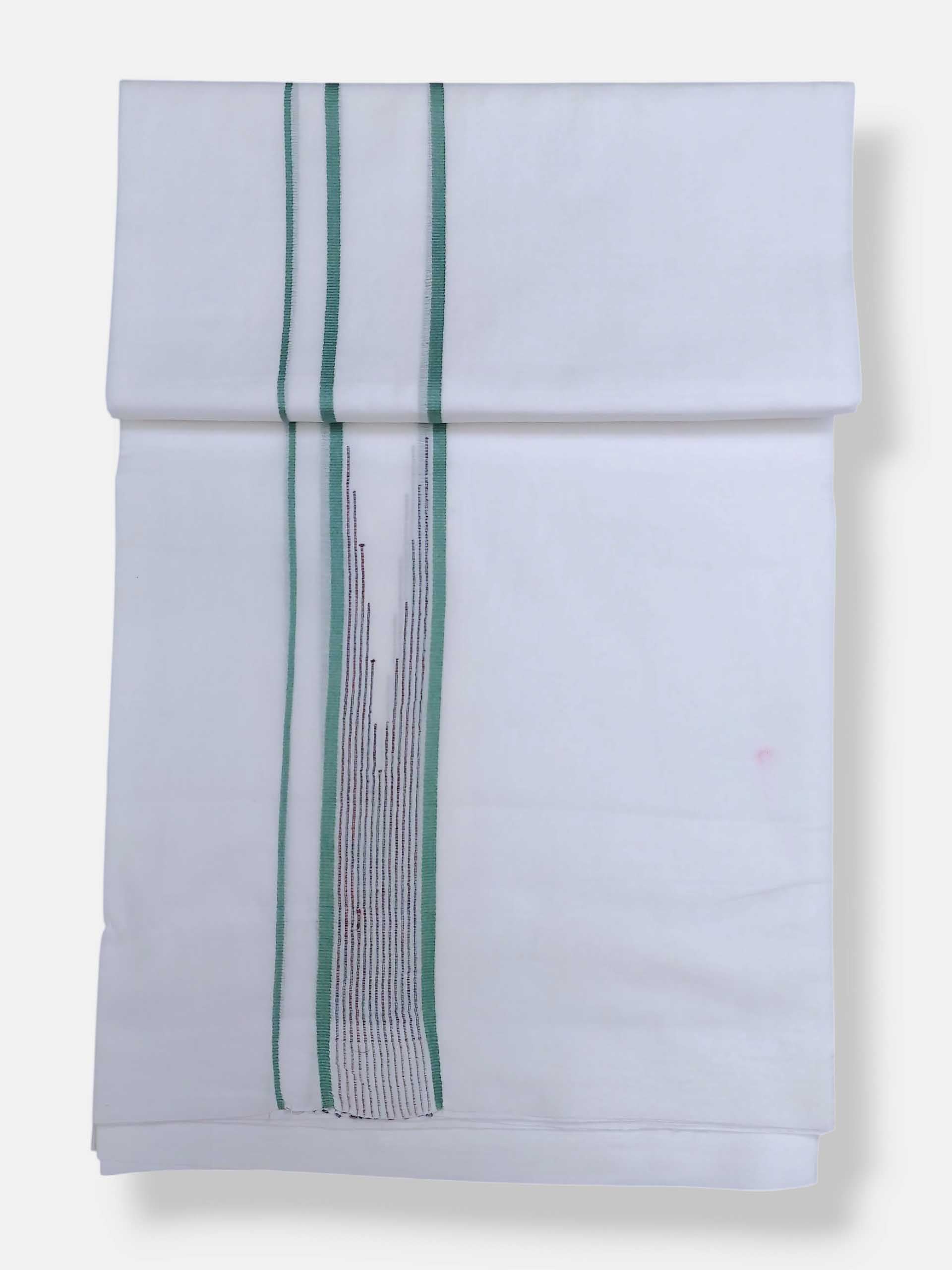 Pure White Cotton Men's Double Dhoti