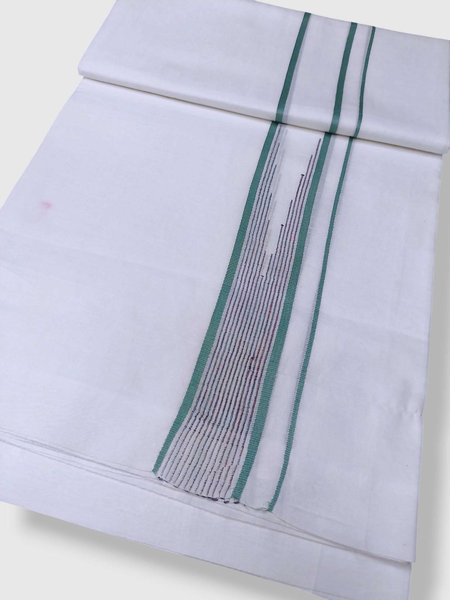 Pure White Cotton Men's Double Dhoti