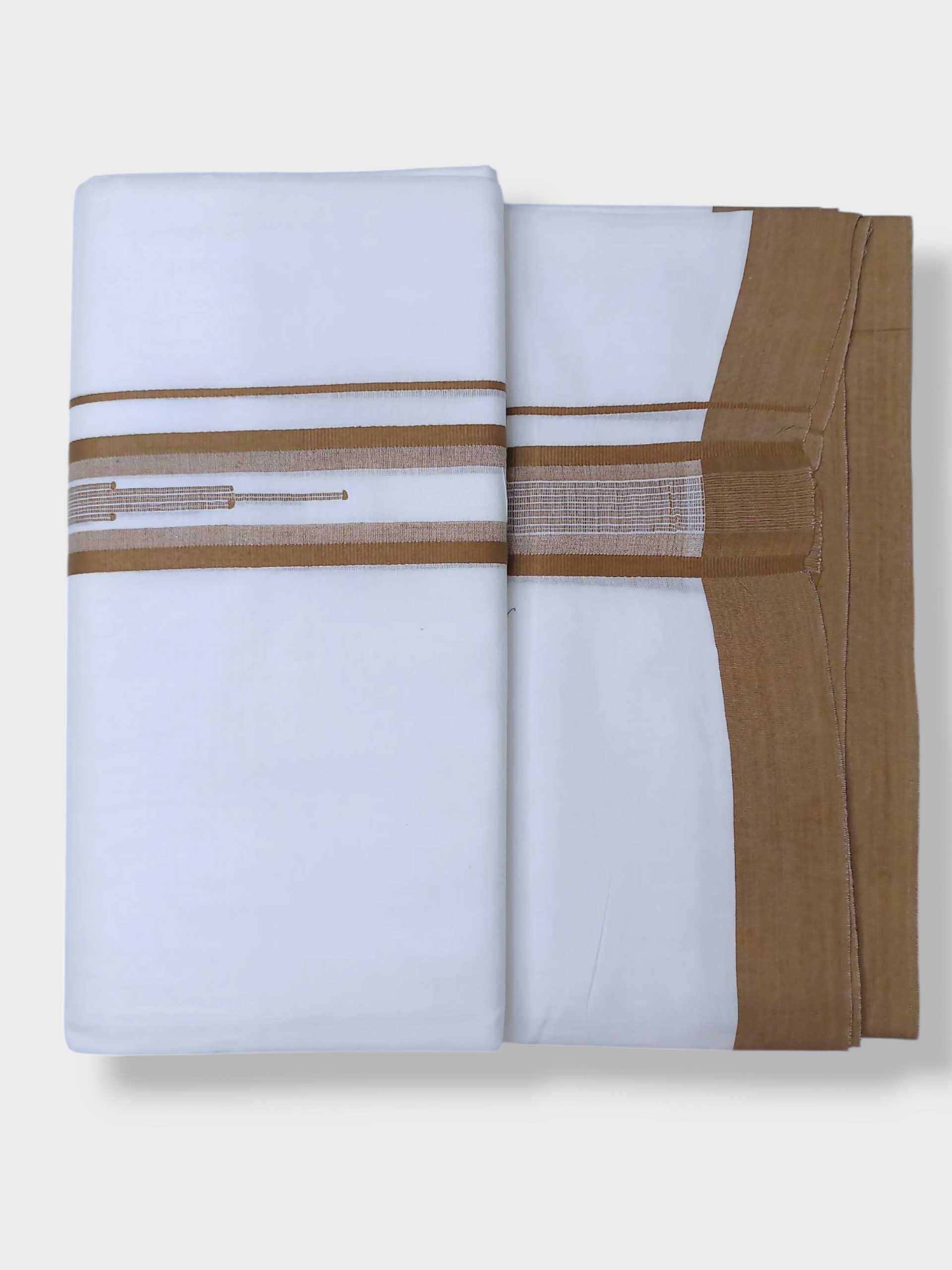 Pure White Cotton Men's Double Dhoti