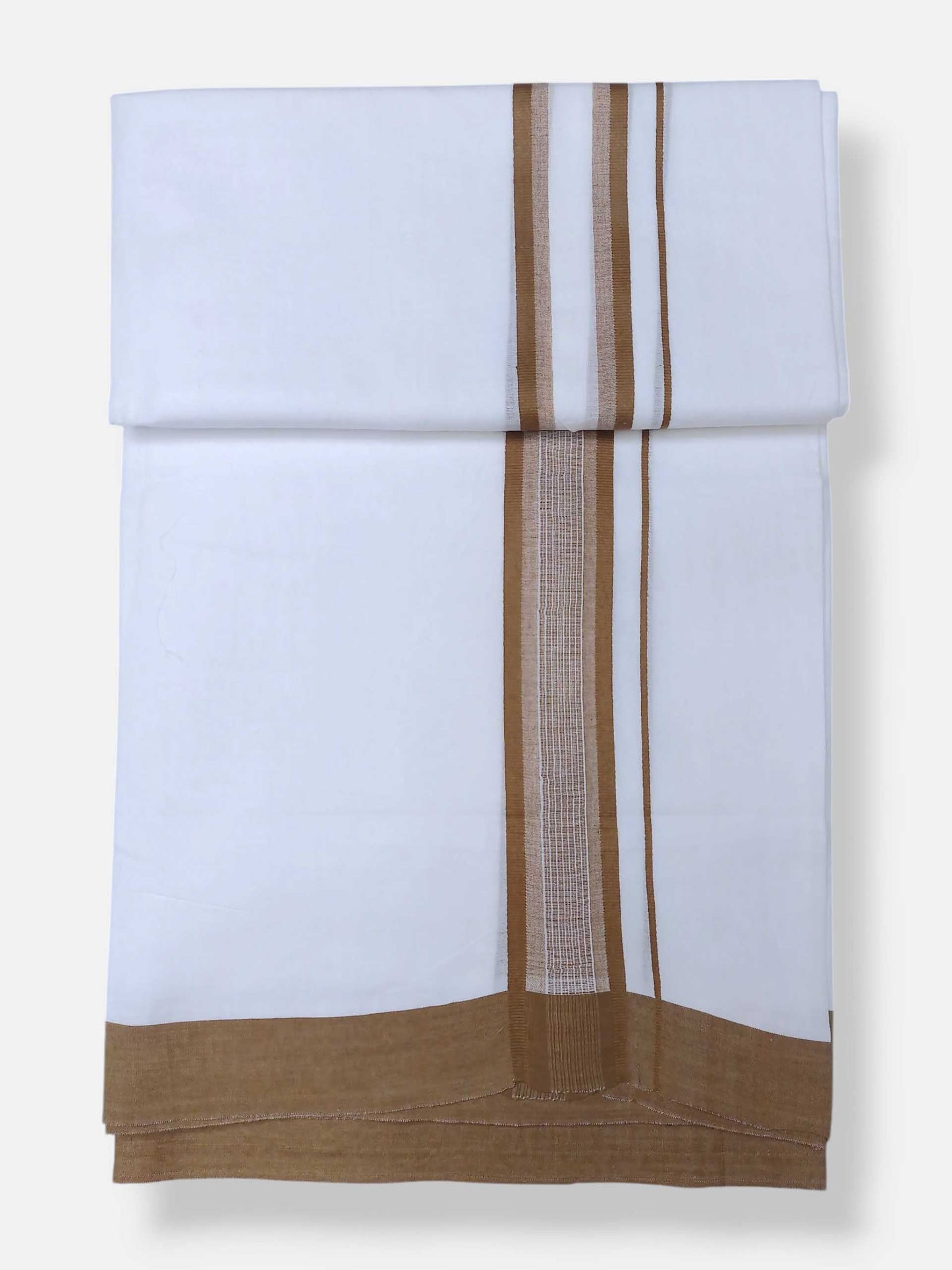 Pure White Cotton Men's Double Dhoti